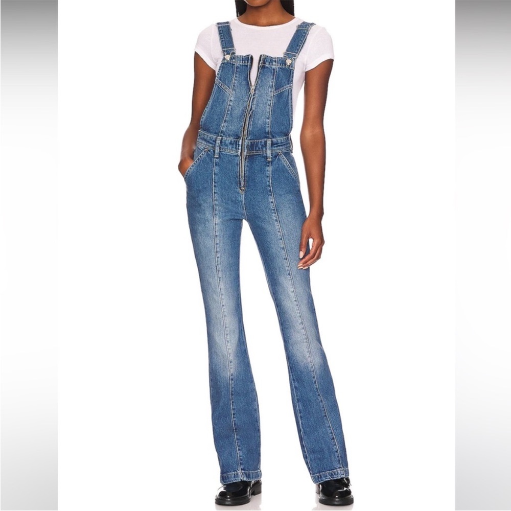 We The Free Blue Denim Jumpsuit